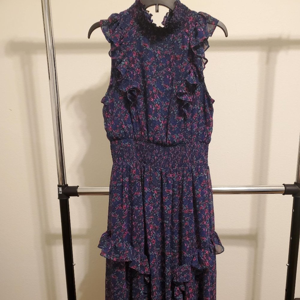 Navy Floral Lulu's Maxi Dress